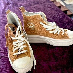 Converse Women's Tan High-Top platform Sneakers